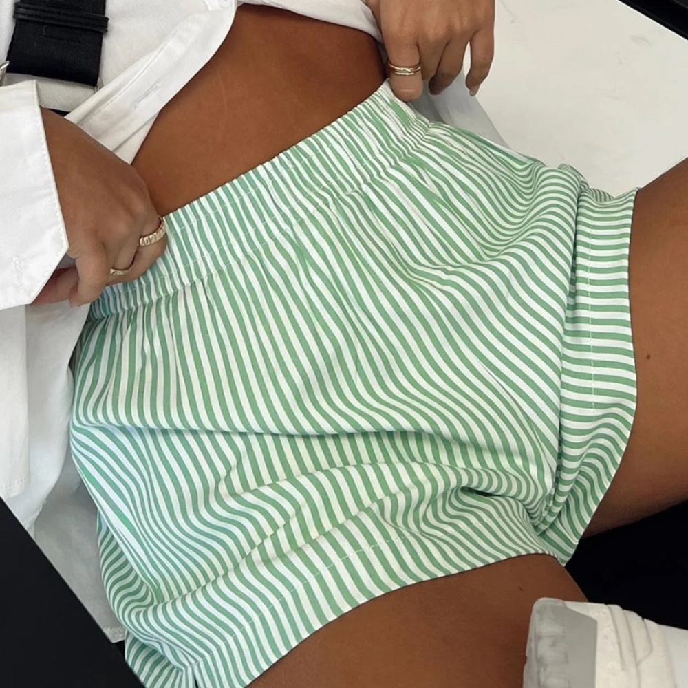 Princess Polly Mint Striped Shorts